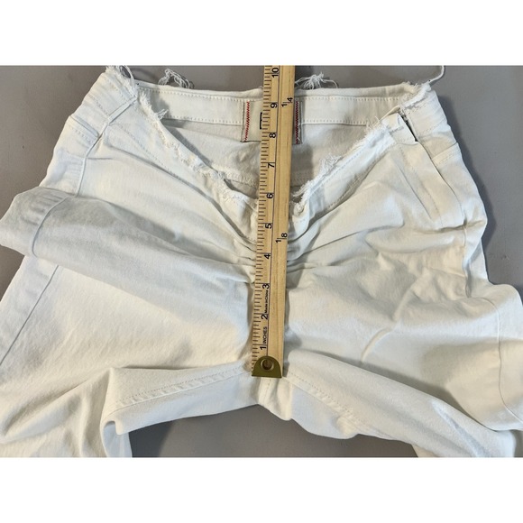 BDG Ruched V-Front Flare‎ Jean - WHITE - SIZE 25 Women's Y2K 33" Inseam - Picture 6 of 13